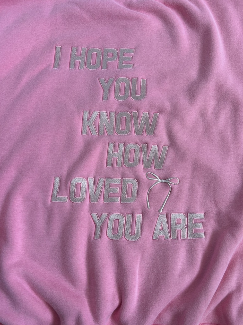 Pink Women's Graphic Crewneck Sweatshirt - Inspirational Back Text - Picture 4 of 12